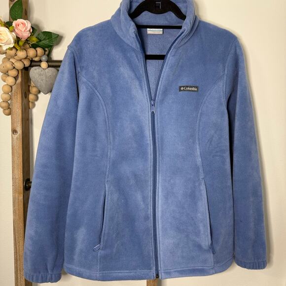 Columbia Soft Blue Long Sleeve Full Zip Fleece Size Large - Picture 2 of 10